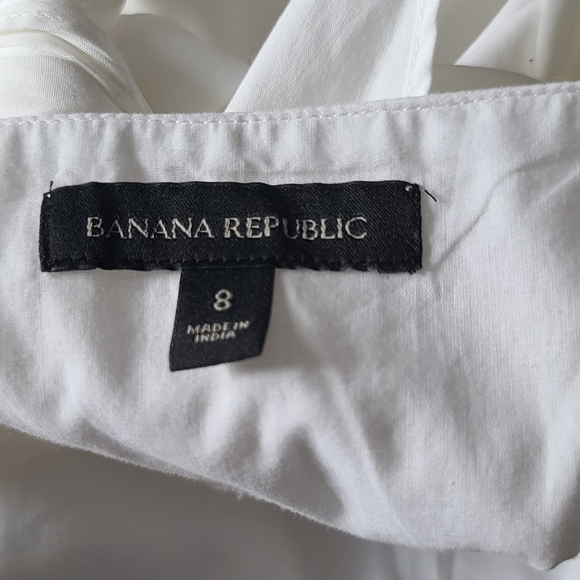 Banana Republic Beyaz Poplin Midi Dress-8 - Picture 5 of 5